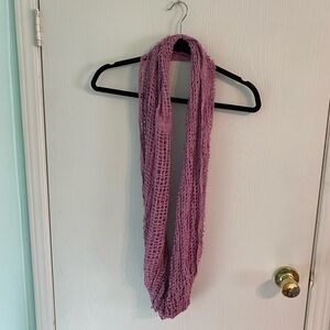 Distressed Scarf Purple Shredded Waffle Infinity Boho Wrap Around Whimsigoth